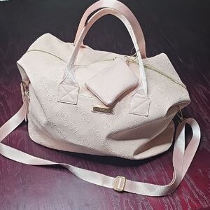 Juicy Couture Light Pink Embossed Logo Travel Weekender Bag